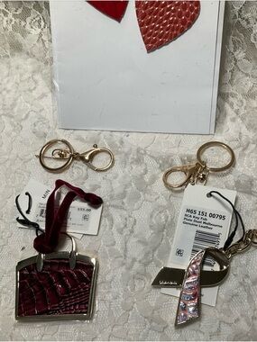 NWT Brahmin PIXIE DUST BCA KEY FOB & RUBY DUXBURY BAG CHARM BOTH SOLD OUT